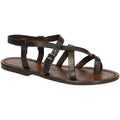 womens italian leather sandals dark brown hand made leather