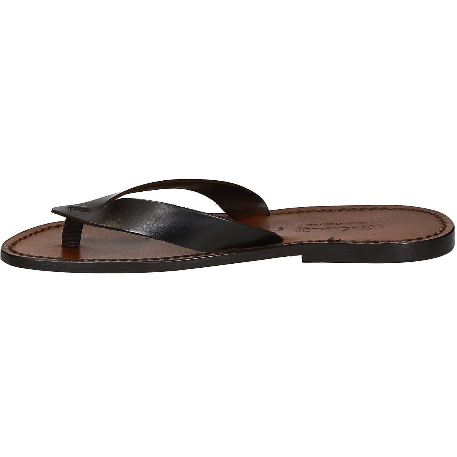 Handmade leather thongs sandals for men Made in Italy