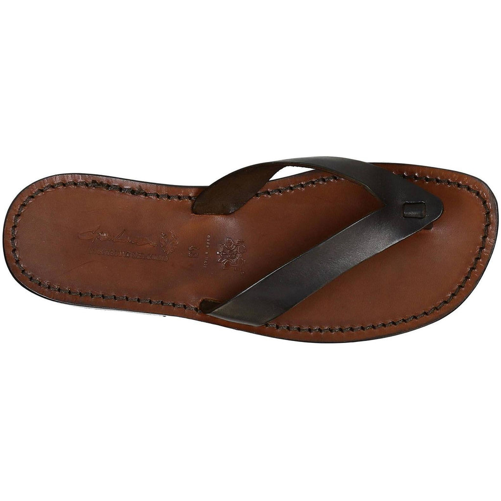 Handmade leather thongs sandals for men Made in Italy