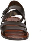 Braune Franziskaner-Ledersandalen für Damen in Italien von Hand gefertigt