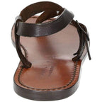 Handmade brown leather thong sandals for men