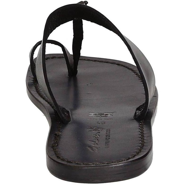 Black leather thong sandals Handmade in Italy
