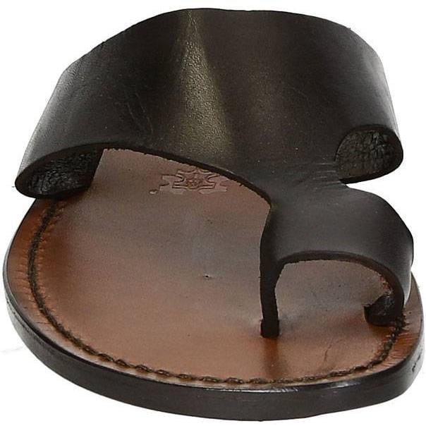 Brown leather thong sandals for men Handmade in Italy