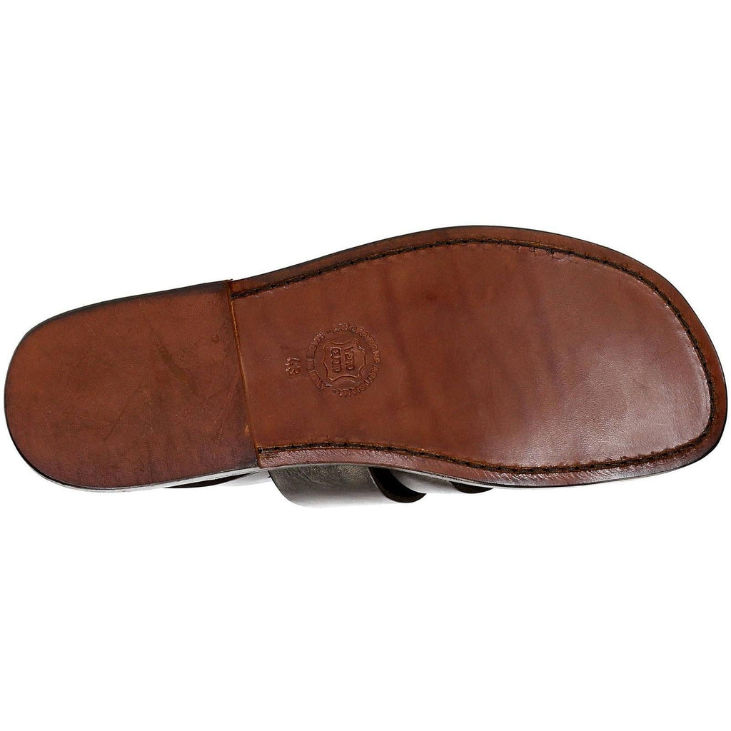 Sandales en cuir artisanales marron fait en Italie