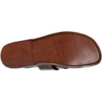 Sandales en cuir artisanales marron fait en Italie