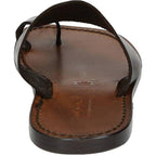 Sandale tong en cuir marron pour Homme Artisanales