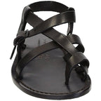 Gladiator sandals for men in black real calf leather