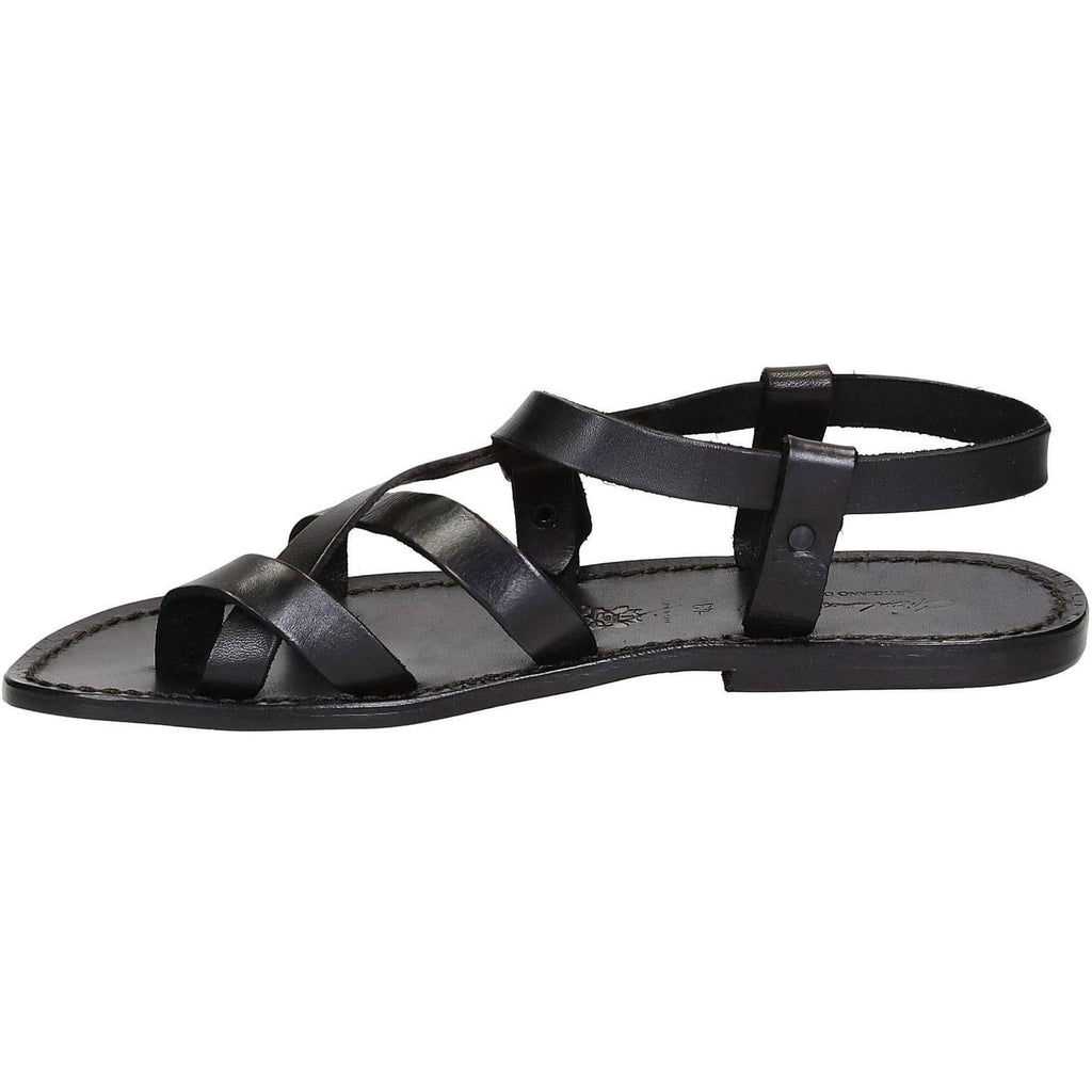 Gladiator sandals for men in black real calf leather