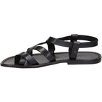 Gladiator sandals for men in black real calf leather
