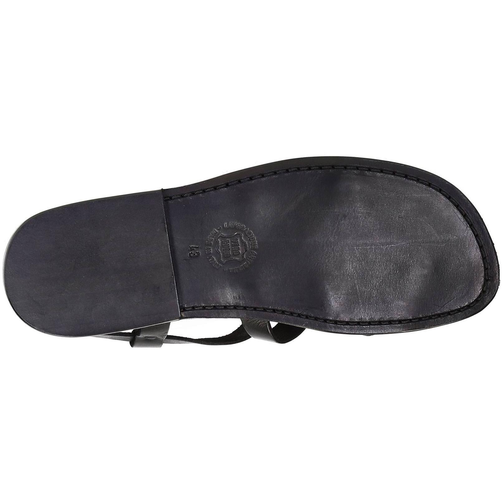 Gladiator sandals for men in black real calf leather