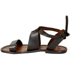 Sandali donna fatti a mano in pelle marrone scuro