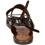 Sandali donna fatti a mano in pelle marrone scuro