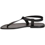 Sandali infradito in cuoio nero artigianali