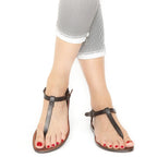 Hand gefertigte italienische Sandalen aus dunkelbraunem Leder