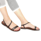 Sandali schiava bassi da donna color testa di moro