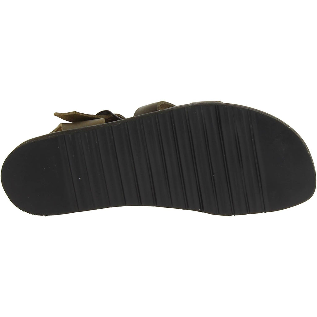 Sandali uomo fatti a mano in pelle color fango suola gomma spessa