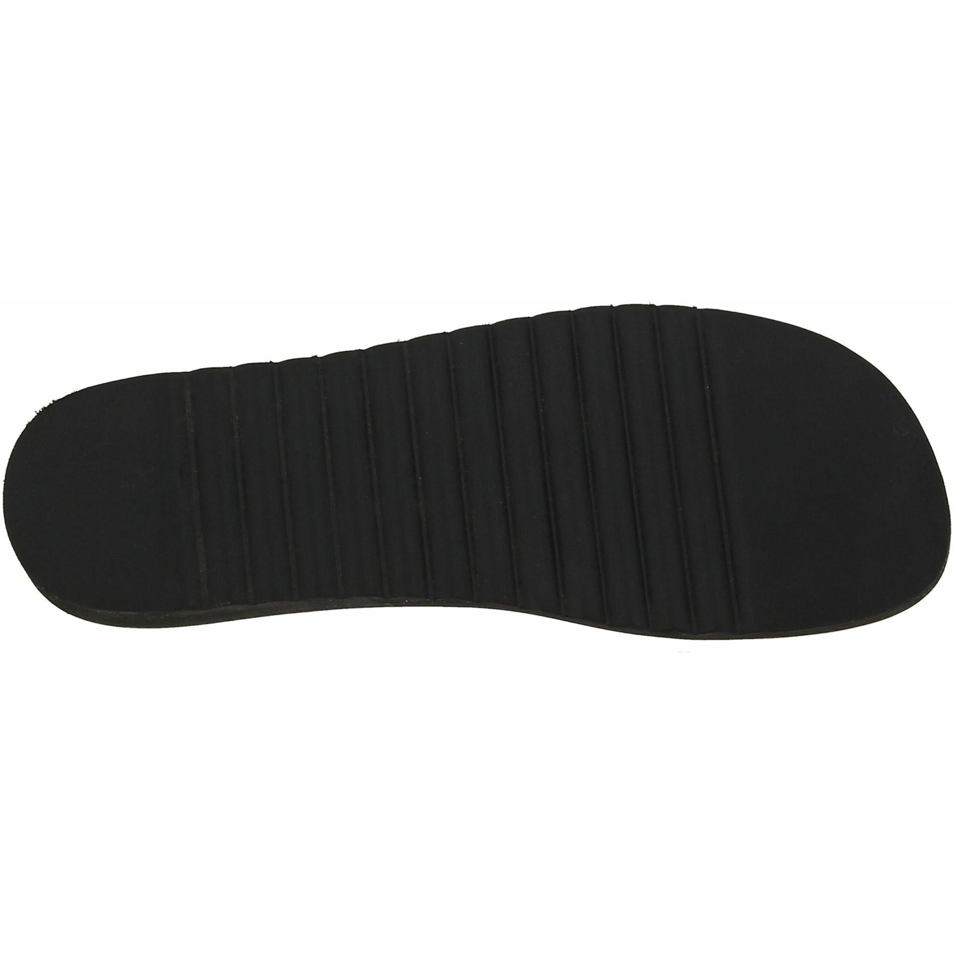 Infradito uomo in pelle nero con suola in gomma spessa