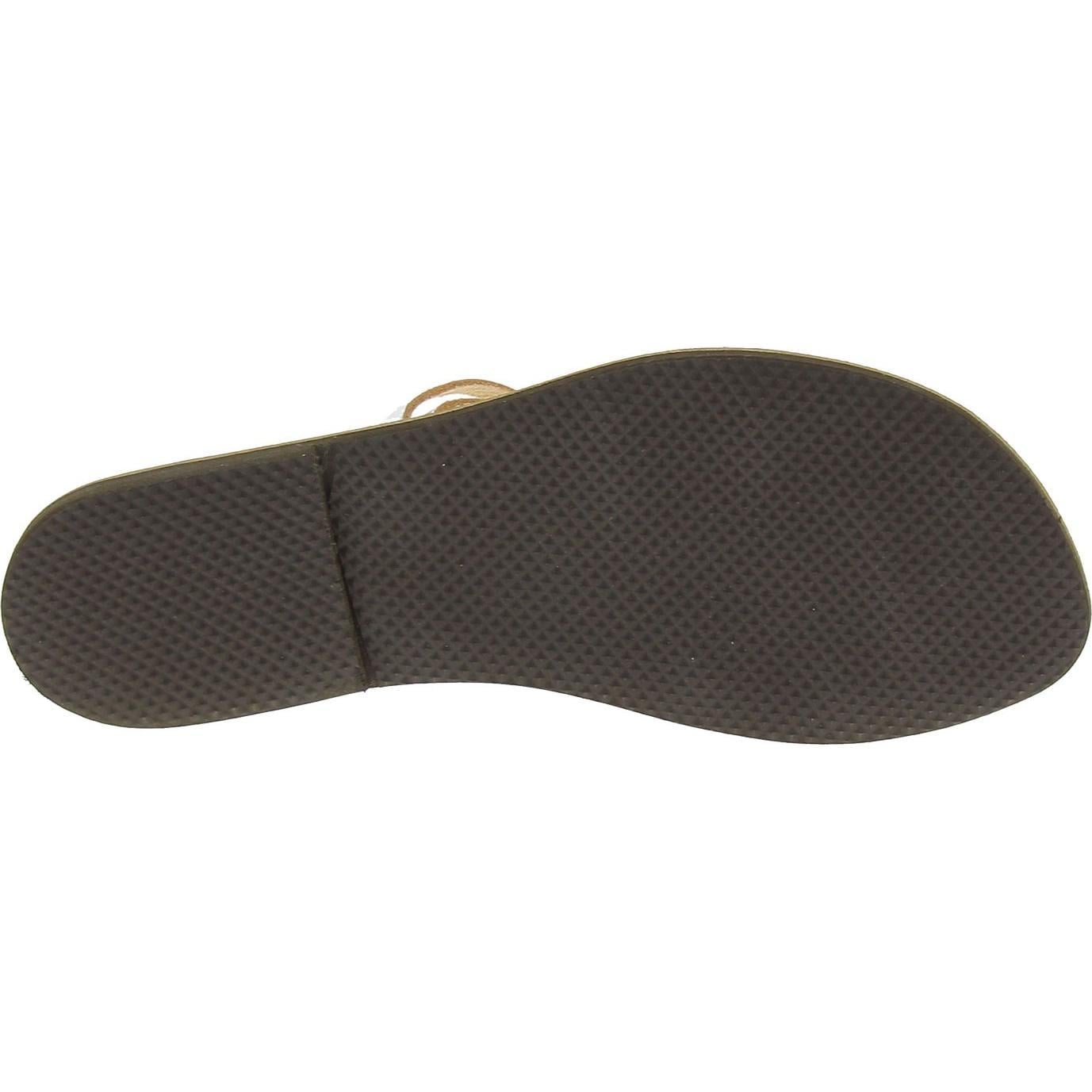 Handmade womens silver flat sandals thongs with leather sole