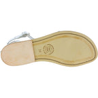Hand gefertigte italienische Gladiator-Sandalen aus weißem Leder