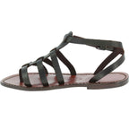 Sandali gladiatore donna in pelle marrone fatti a mano in Italia