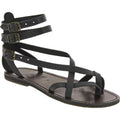 Sandali gladiatore fatti a mano in pelle colore nero