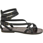 Sandali gladiatore fatti a mano in pelle colore nero