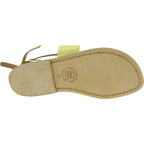 Sandali donna fatti a mano in pelle laminata colore oro