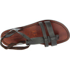 Women's leather flat brown sandals Handmade in Italy