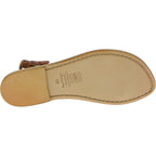 Sandali da donna in pelle color cuoio fatti a mano