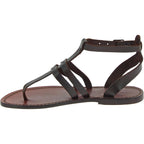 Sandali infradito donna in pelle colore testa di moro