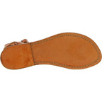 Sandali infradito donna in pelle color cuoio