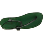 Sandali infradito in pelle verde fatti a mano