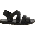 Sandali in pelle nero da uomo fatti a mano