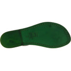 Sandali infradito da donna artigianali in pelle verde