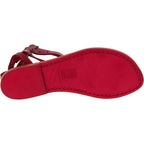 Sandali gladiatore donna in pelle rossa fatti a mano