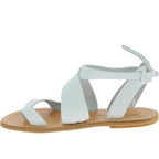 Sandali donna fatti a mano in pelle colore bianco