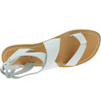 Sandali donna fatti a mano in pelle colore bianco