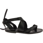 Sandali donna in pelle colore nero fatti a mano in Italia
