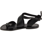 Sandali donna in pelle colore nero fatti a mano in Italia