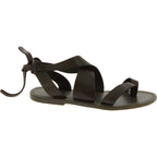 Sandali donna in pelle color fango fatti a mano in Italia