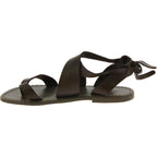 Sandali donna in pelle color fango fatti a mano in Italia