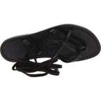 Sandali infradito schiava da donna artigianali in pelle nera