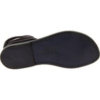 Sandali infradito schiava da donna artigianali in pelle nera