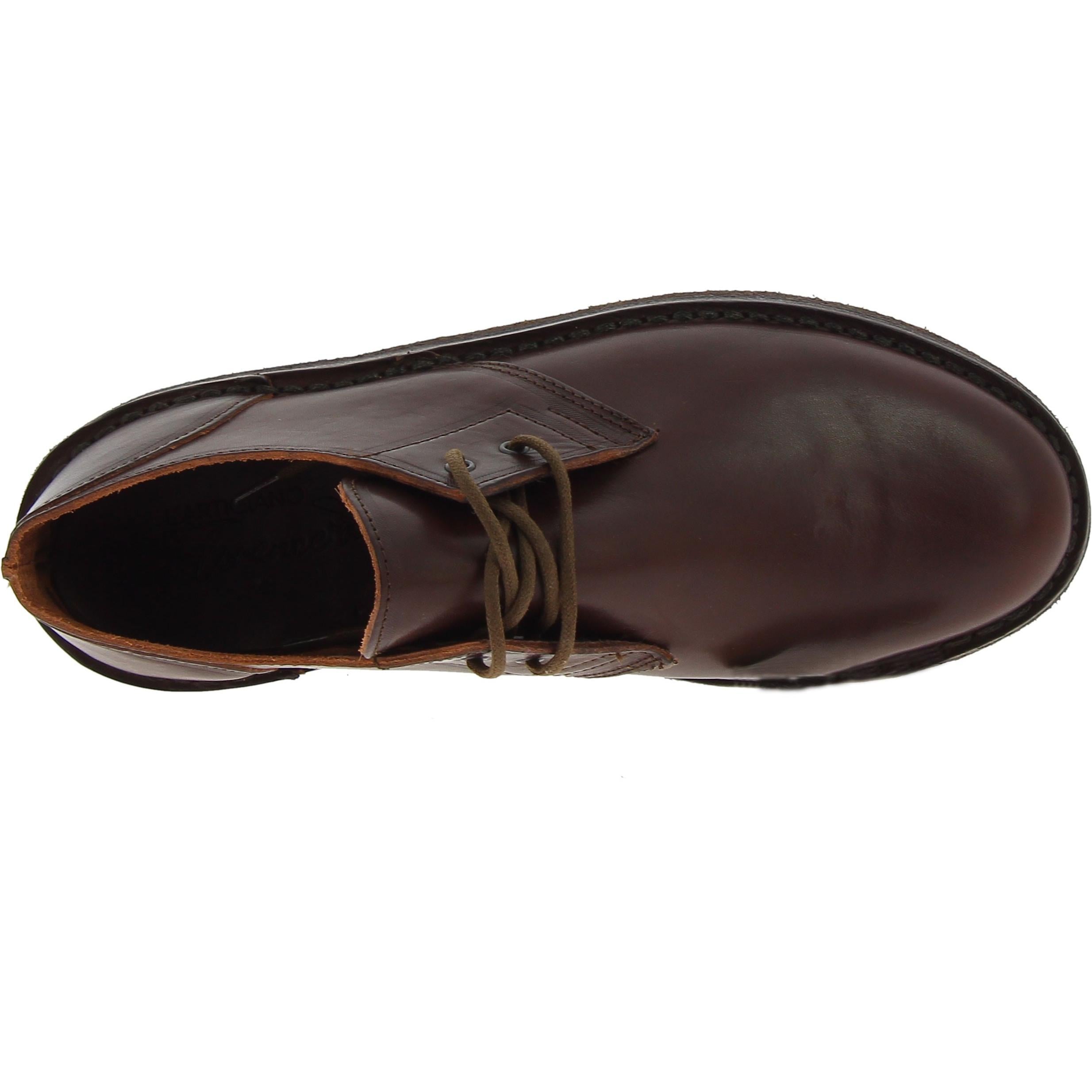 Scarpe basse da uomo in pelle marrone scuro fatte a mano in Italia