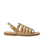 Gold flat sandals in real leather Handmade in Italy