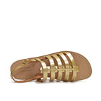 Gold flat sandals in real leather Handmade in Italy