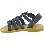 Attica Persephone Sandali gladiatore da bambino in pelle nubuck marrone chiusura con fibbia