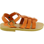 Attica Persephone Sandali gladiatore da bambino in pelle nubuck marrone chiusura con fibbia