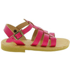 Attica Persephone Sandali gladiatore da bambina in pelle di vitello fucsia chiusura con fibbia