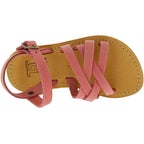 Attica Hebe Sandali intrecciati da bambina in pelle nubuck rosa chiaro chiusura con fibbia